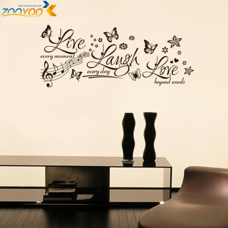Live laugh love quote wall stickers home decorations zooyoo8285 diy