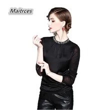 Женские элегантные сексуальные футболки новые модные футболки с длинными рукавами весна осень женские топы Плюс Размер TX006