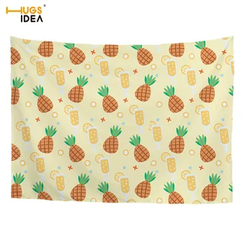 

HUGSIDEA Fruits Pineapple Printing Wall Tapestry Travel Mattress Beach Picnic Throw Rug Blanket Home Decoration Table Bed Mat