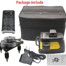 12 линий красный свет уровень 3D профессиональный Стик стены 20 раз сильный свет 360 градусов самонивелирующийся перекрестный лазерный уровень