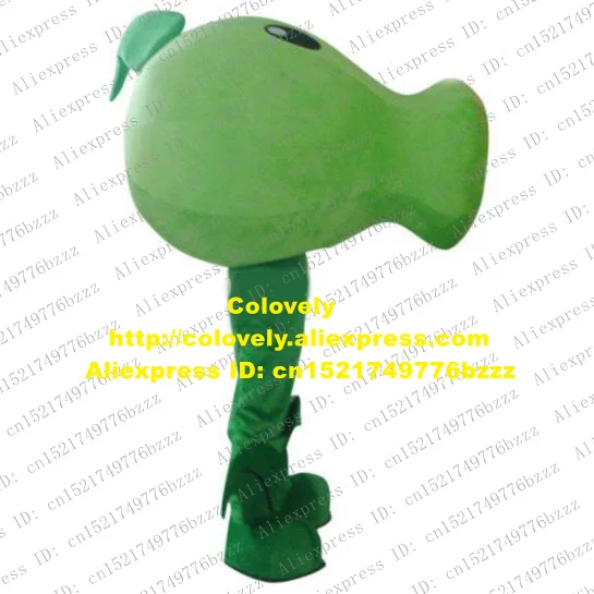 

Smart Green Plants Peashooter Plants VS Zombies Mascot Costume Mascotte With Small Black Eyes Big Head Adult No.503 Free Ship