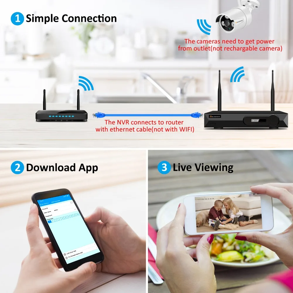 Einnov 5MP 4CH камера комплект Wifi безопасности CCTV H.265 система видеонаблюдения Открытый
