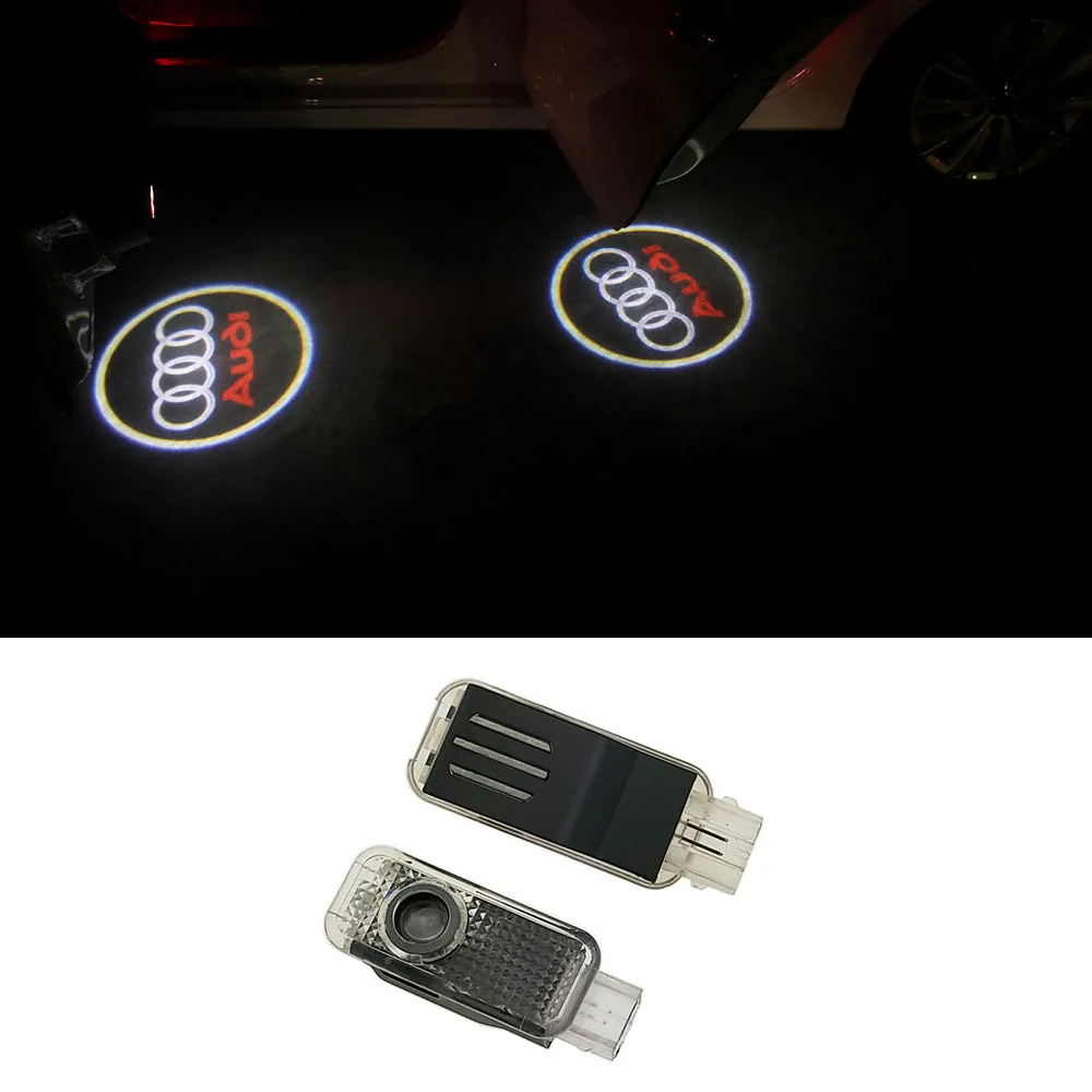 

For Audi 2 pieces Car Logo Door Welcome Light LED Car Door Logo Light Projector Laser Shadow Lamp