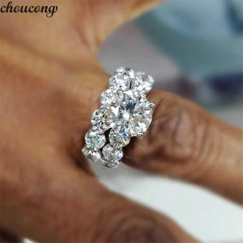 

choucong Statement Promise Ring Bridal sets 925 sterling Silver AAAAA cz Engagement Wedding Band Rings For Women Fashion Jewelry
