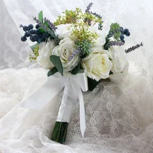 Шелковые цветы цвета слоновой кости, пионы, свадебный букет, розы для продажи, букет невесты, цветы для украшения в деревенском стиле