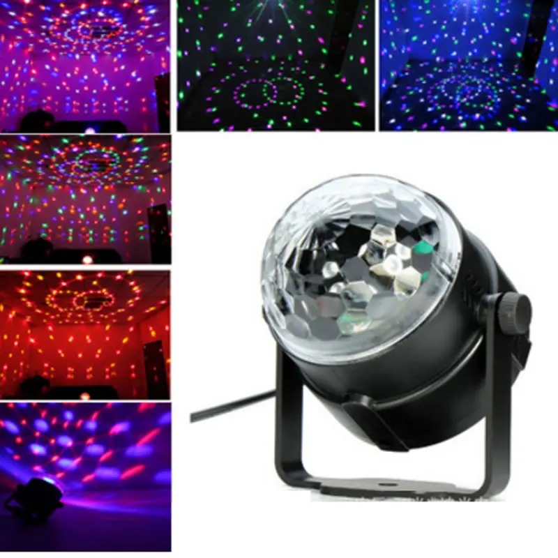 RGB Stage Laser Lights Magic Ball Party DJ Disco Mini LED Lighting Voice Controlin Stage
