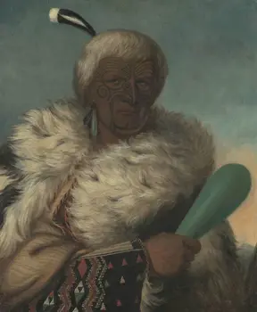 

perfect 20x24 oil painting handpainted on canvas : Maori chief