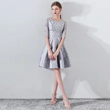 Женское коктейльное платье без рукавов серое элегантное вечернее