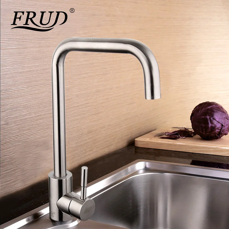 Смеситель для кухни FRUD кран с одной ручкой раковины горячей и холодной воды