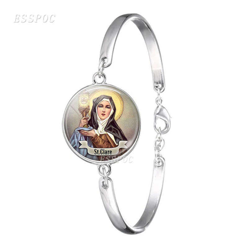 Браслет с кабошоном из стекла St Michael Круглый браслет религиозные украшения