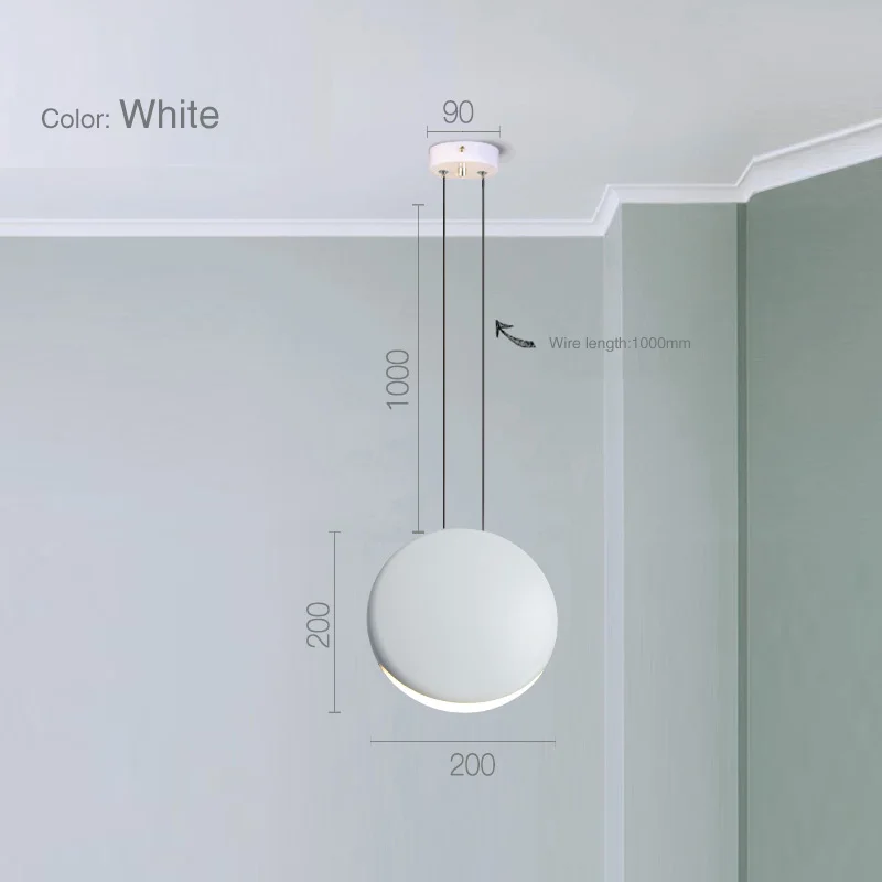 Скандинавский пост-современный минималистичный подвесной светильник для гостиной, столовой, светодиодный подвесной светильник, креативные подвесные лампы для кухни - Цвет корпуса: Dia20cm white