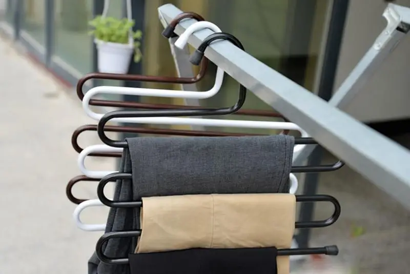 [ ] Высокое качество Модный дизайн металлическая вешалка мулционная проволочная вешалка для брюк на продажу