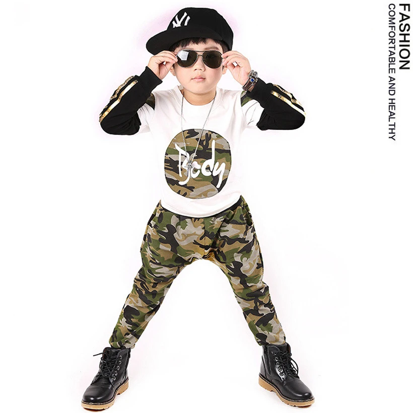 

Spring Kids Clothes Sets Fashion Jongens Kleding Camouflage Boys Children Clothing Full Length Suits Boys Clothes Sets