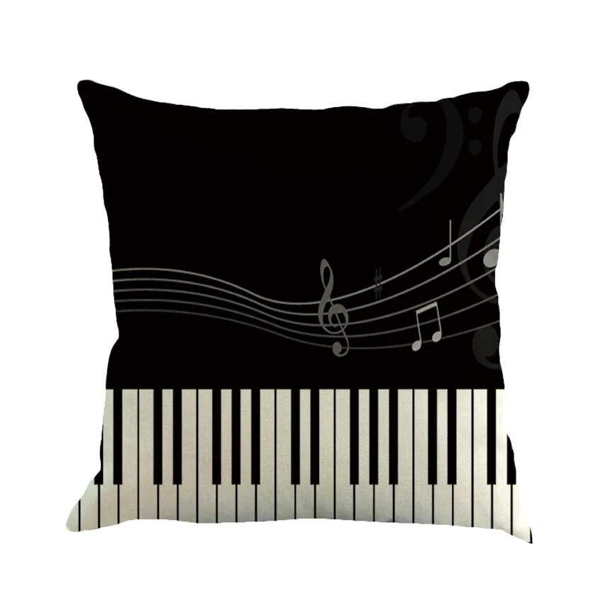 

Hoomall Cotton Linen Cushion Cover Square Music Note Printed Home Decorative Throw Pillows for Sofa Chair Car Pillow Cover