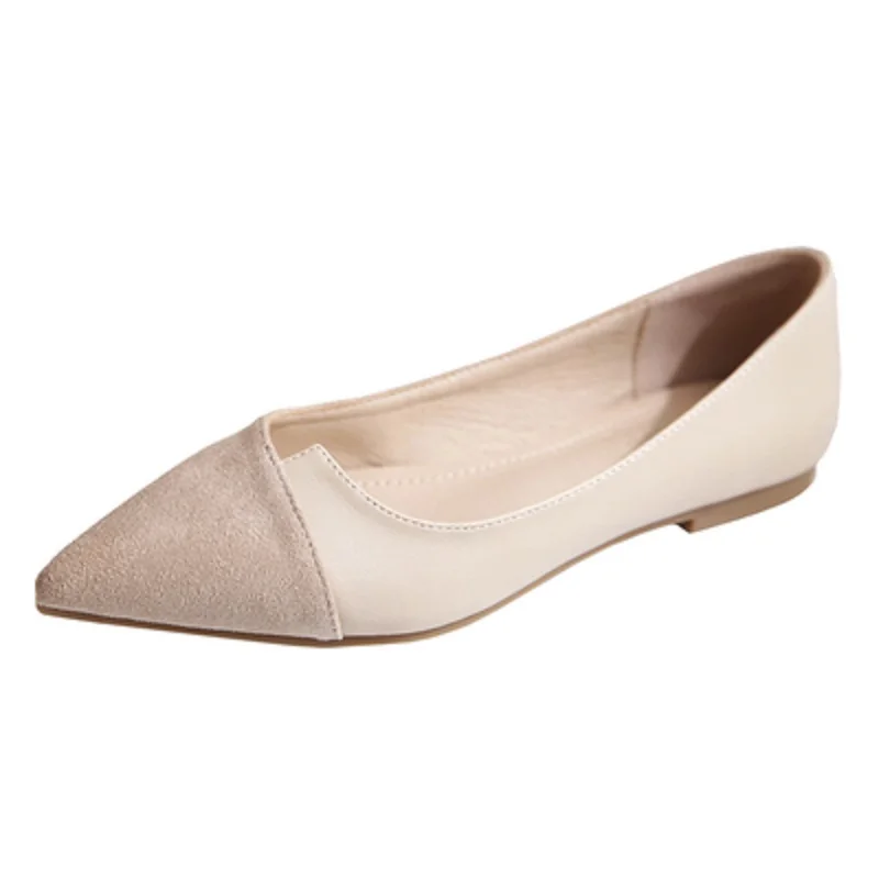 

2019 new shallow mouth evening shoes wild fairy peas shoes pointed single shoes women's shoes