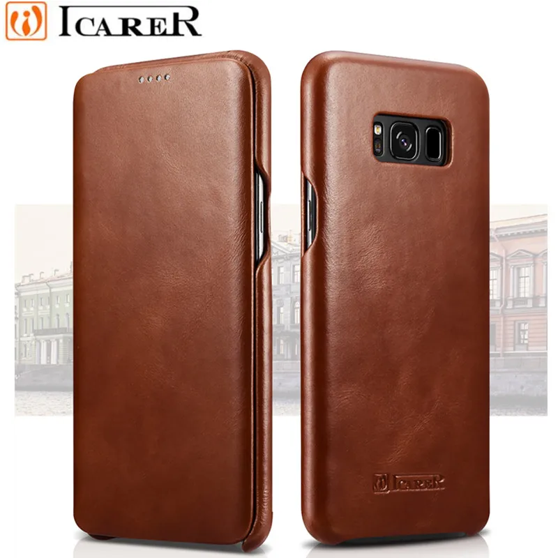 Vintage Genuine Leather Original Mobile Phone Cases Accessories For Samsung Galaxy S8 / S8 Plus