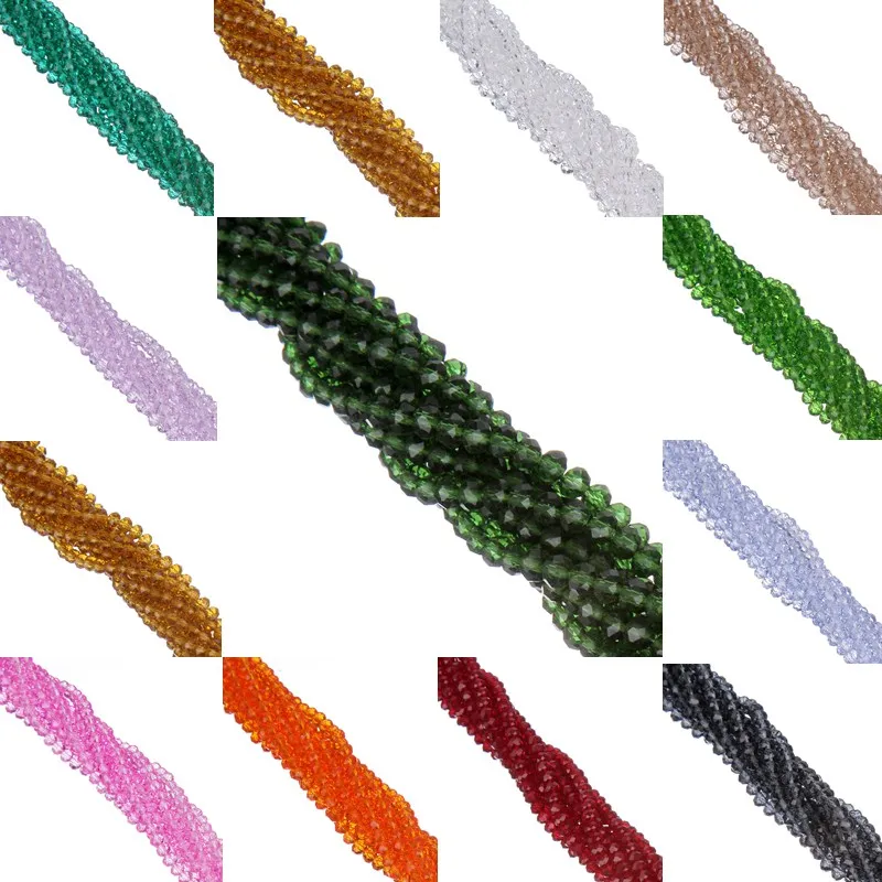 

LNRRABC High Quality! 4MM 145 pcs/lot Round Glass Roundlle Crystal Loose Spacer Bead Clear Bicone String Beads Free Shipping