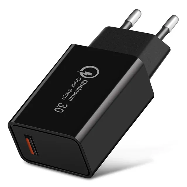 SUPTEC 18 Вт USB quick charge 3,0 5V 3A для Iphone 7 8 Plus X QC 3,0 зарядное устройство для телефона Xiaomi Mi8 Samsug s8 s9 huawei mate 20 pro - Тип штекера: Black