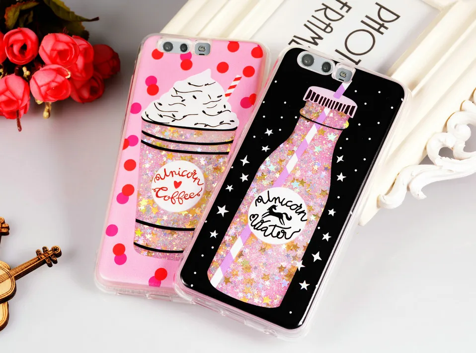 Icoque Fashion Cases for Huawei Honor 9 Case Glitter Silicone Soft Cute Liquid Honor9 Protection Cover for Honor 9 Case Luxury (1)