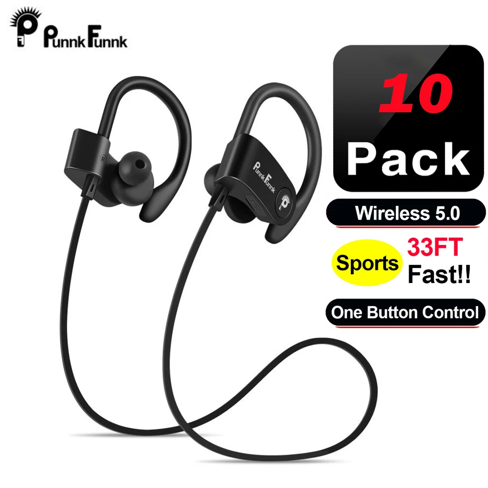 

PunnkFunnk 10pack Wireless Headphones Bluetooth 5.0 Earphone Sport Running Wireless Stereo headphone Headset with mic for phone