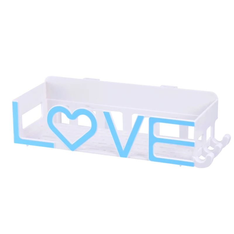 02 Bathroom shelf free punching wall bathroom storage rack shower room soap box shelf WF719221 - Цвет: 02