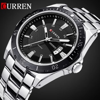 

Curren New Fashion Men Sports Watches Quartz Date Man Watch Men'S Casual Full Stainless Steel Casual Wrist Watch