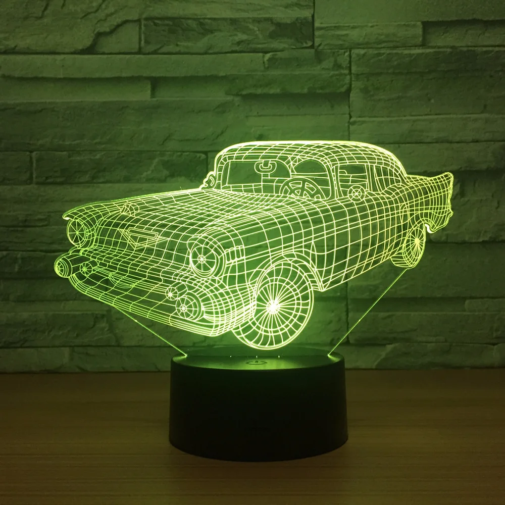 Красочный автомобильный 3d светильник для спальни прикроватный светодиодный