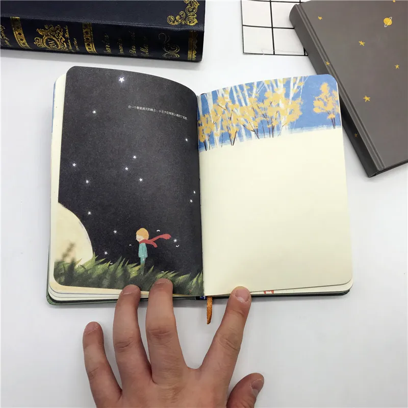 Винтажный Маленький принц твердый переплет A5 блокнот с иллюстрацией страницы Le Petit Prince наклейки для дневника Книга школьный канцелярский подарок