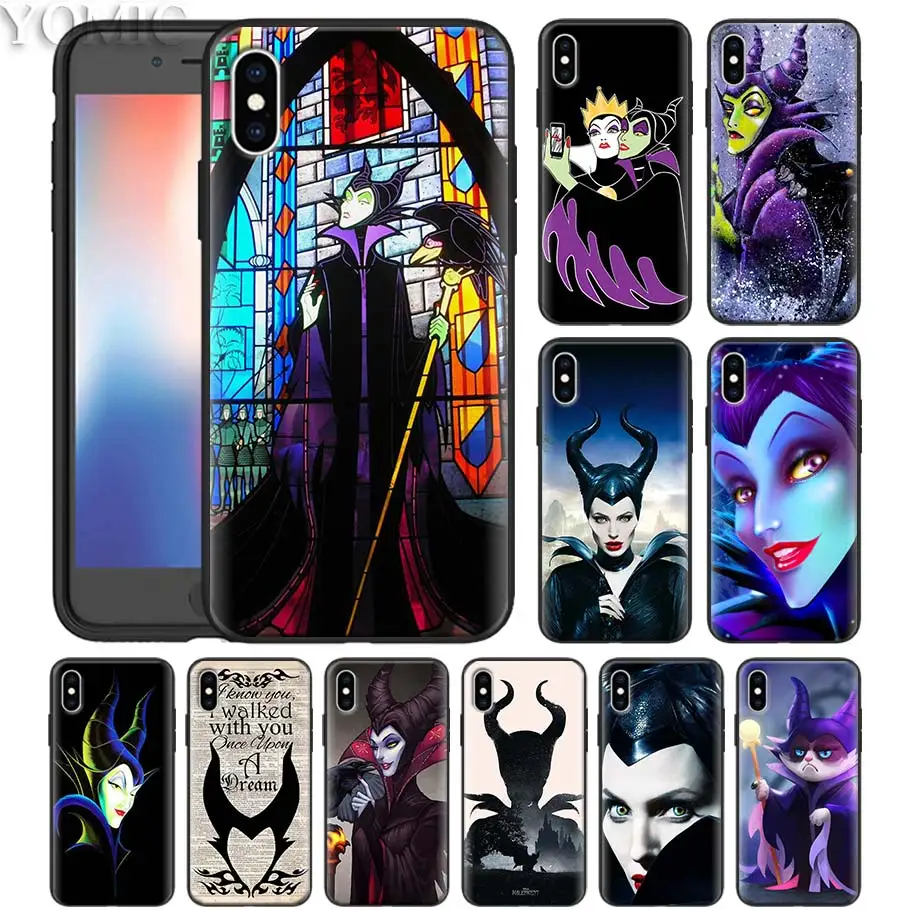 

Angelina Jolie Maleficent Phone Case for iPhone XS 7 8 Plus 6 6s Plus XR XS MAX 5 5S Black Silicone Soft Case Cover 11 Pro 11Pro