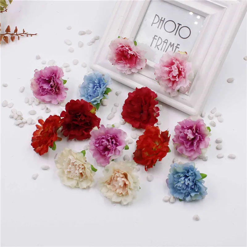 

30pcs /LOT 5cm Artificial Carnation Flower Head Artificial Home Decor DIY Events Party Products Wreath Wedding Flower