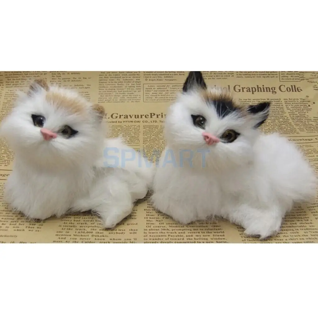 Милые реалистичные игрушки для кошек пушистый орнамент для интерьера детские подарки имитация кошки