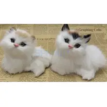 Chat réaliste mignon, jouets d'intérieur en fourrure, Simulation de chat, cadeaux pour enfants