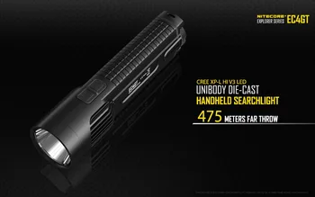 

Free Shipping-NITECORE EC4GT black Handy Portable 1000LM Emitter Flashlight Torch Lamp Light for Hunting Camping