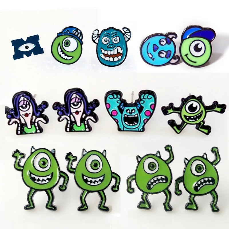 Американский мультфильм Университет Монстров MaiKeSu мохнатый Монстр Celia серьги-гвоздики серьги женские сережки хан издание