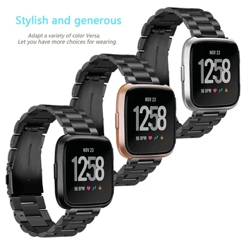 

Stainless Steel Quick Release Watch Band Strap for Fitbit Versa Smart Watch Replacement Metal Wrist Strap for fitbit versa band