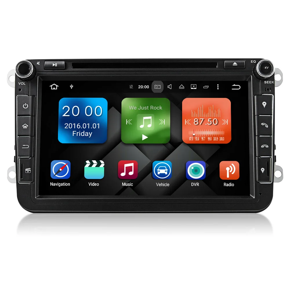 Eunavi 2din Android 8.0 Octa Core 4GB RAM Car DVD for VW Passat CC Polo GOLF 5 6 Touran EOS T5 Sharan Jetta Tiguan GPS Radio bt