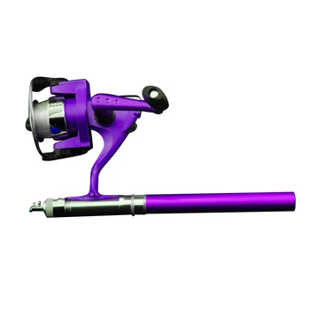 

Hot Selling Fishing Rod Pole Pen Shape Reel Wheel Mini Portable Telescopic Durable Aluminum Alloy