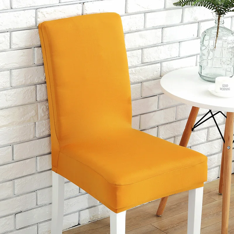 Lelen однотонная Крышка для стула большого размера, серые чехлы для сидений, чехлы для стульев, моющиеся эластичные Чехлы для гостиницы, банкета, украшения дома - Цвет: Gold