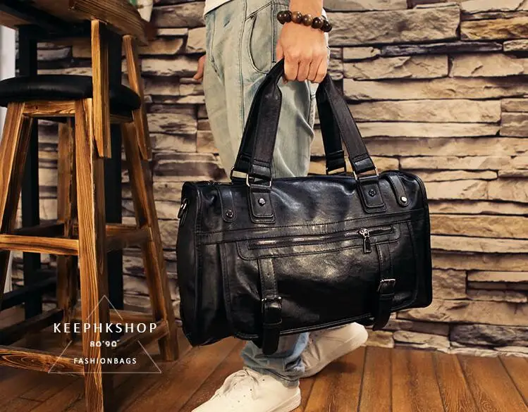 Schulter Mode Reise Echtes Duffle coffee L497 Auf Multifunktions Gepäck Retro Leder Tasche Schwarzes Tragbare Neue Taschen Lässig Männlichen Tragen X4AqAw