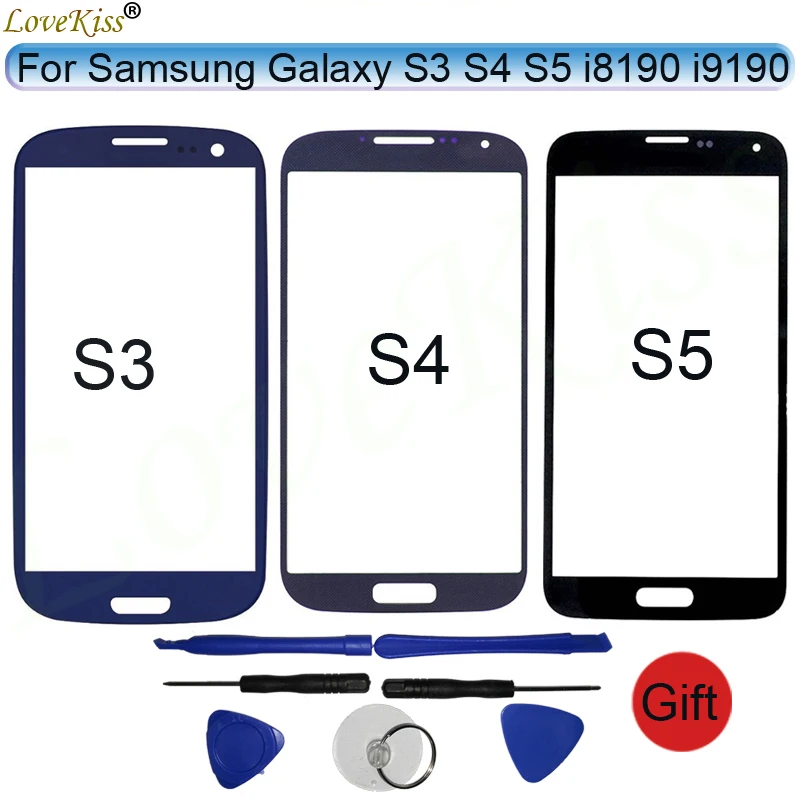 Для samsung Galaxy S3 S4 S5 Mini i8190 i9190 G900 сенсорный экран ЖК-дисплей передняя внешняя стеклянная панель Крышка объектива Ремонт Замена