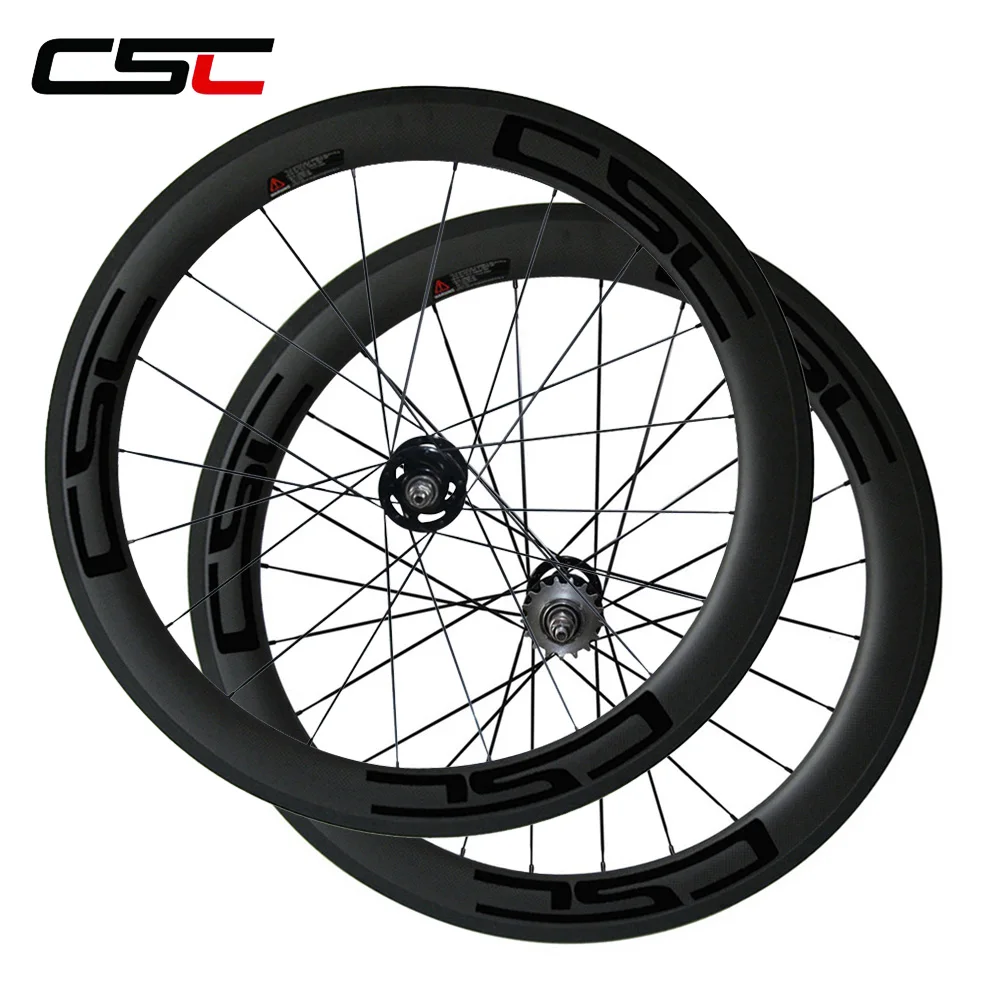 Top 700C full carbon fixed gear bicycle wheelset 60mm 23mm Clincher carbon Track bike wheels with pillar 1420 or sapim spokes 1