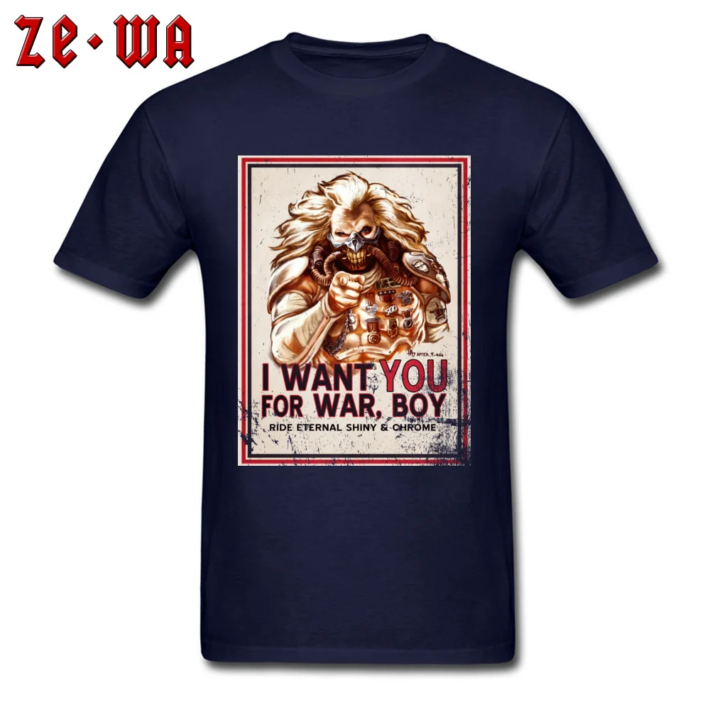 Tops Shirt Summer T Shirts Summer/Fall New Arrival Casual Short Sleeve Pure Cotton Crewneck Men T-shirts Casual I Want YOU for War Boy navy
