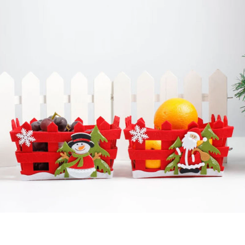 2019 Newest Christmas Candy Fruits Storage Basket Container Box Home Decor Xmas Gifts 2 Styles