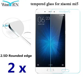 

2pcs/lot Protective Flim for Xiaomi mi 5 mi5 Tempered Glass Screen Protector Flim for Xiaomi mi5 cristal vidrio templado 9H 2.5D