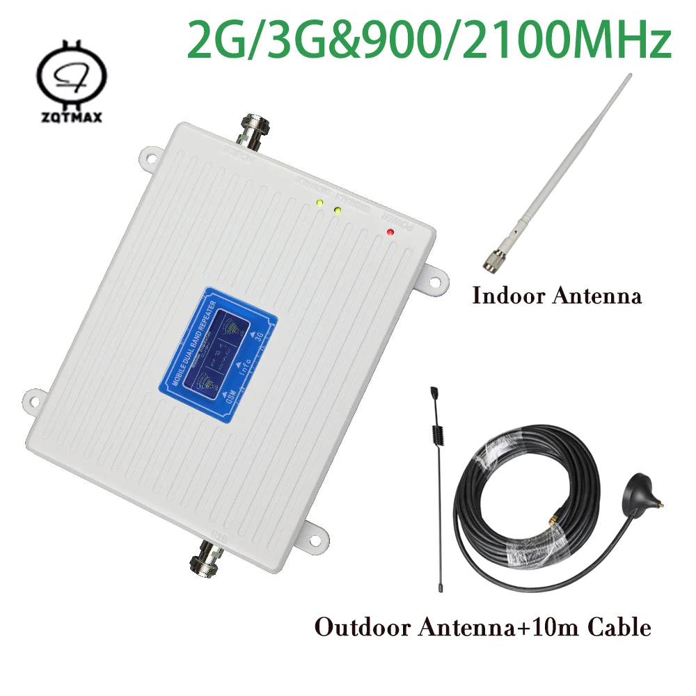 Smart Dual Band 900 2100 Repeater UMTS Gsm 2g 3g WCDMA 2100mhz 900mhz Cell Mobile Phone Signal Booster Amplifier with Antenna Smart Dual Band 900 2100 Repeater UMTS Gsm 2g 3g WCDMA 2100mhz 900mhz Cell Mobile Phone Signal Booster Amplifier with Antenna
