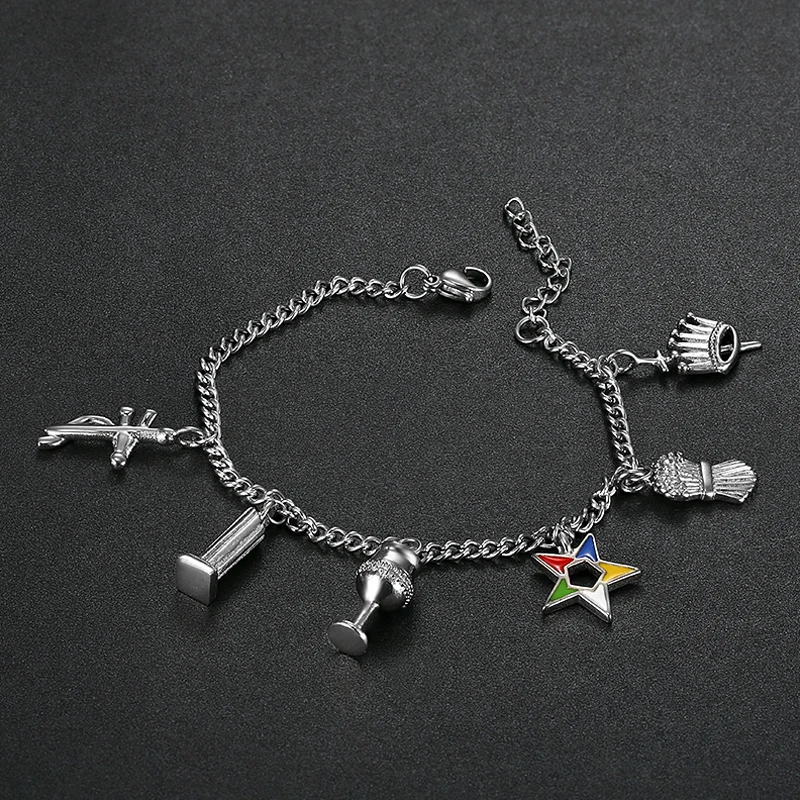 silver oes the order of the eastern star charm bracelets for ladies (2)