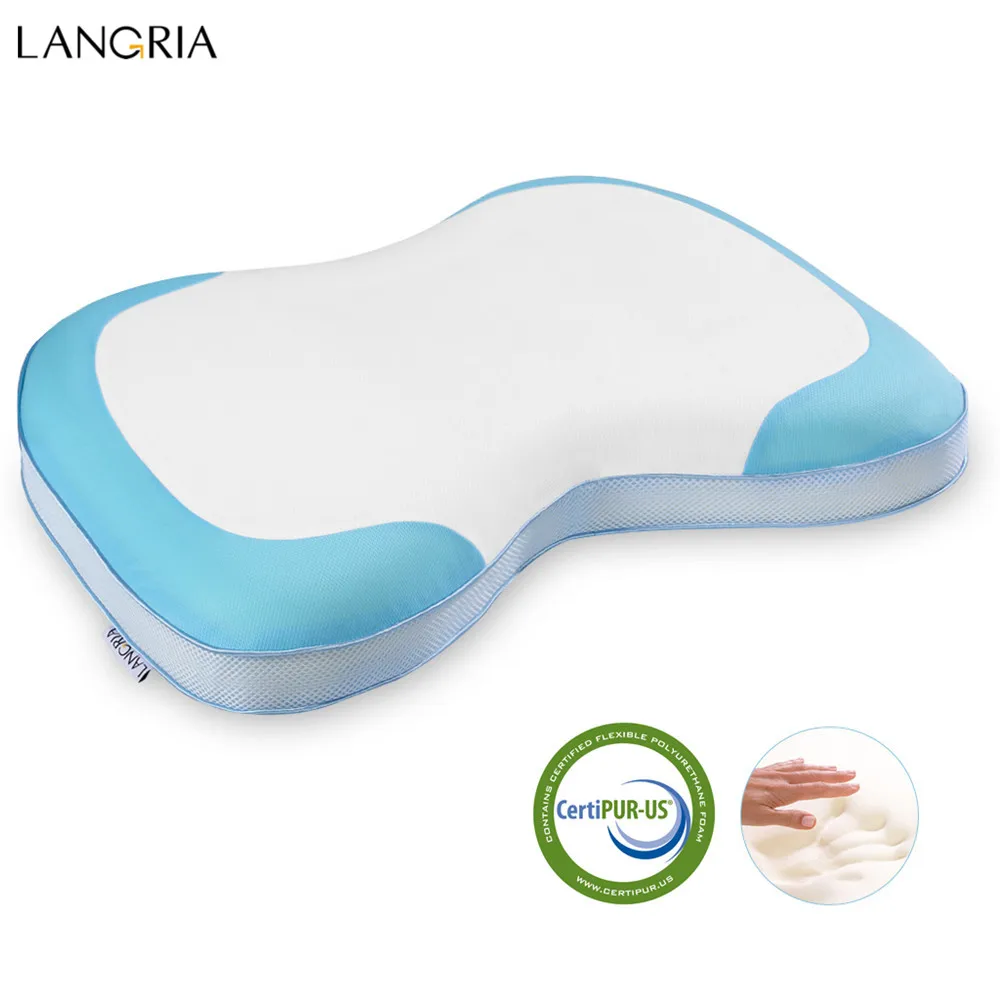 LANGRIA Ergonomic Neck Curve Design Embroidered Health