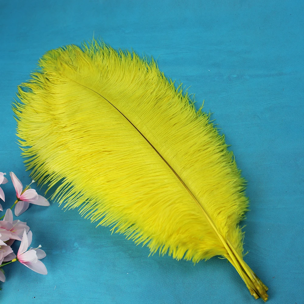 10 PCS natural beautiful yellow ostrich feather 45 to 50 centimeters 18 to 20 inches feathers