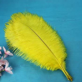 

10 PCS natural beautiful yellow ostrich feather 45 to 50 centimeters 18 to 20 inches feathers