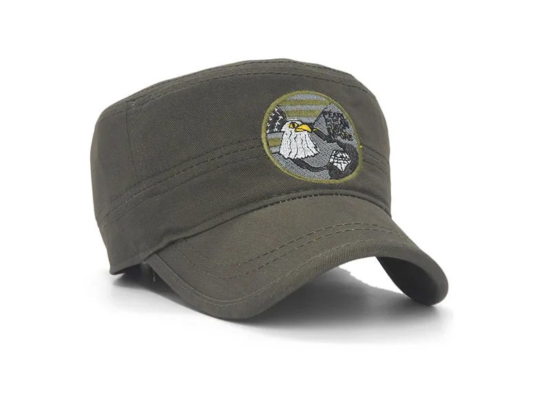 Фирменные винтажные военные головные уборы для мужчин и женщин бейсболки солнцезащитный козырек армейские шляпы с плоским верхом Военная солдатская шляпа унисекс